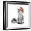 Gray Cat in Santa Suit-flibustier-Framed Photographic Print