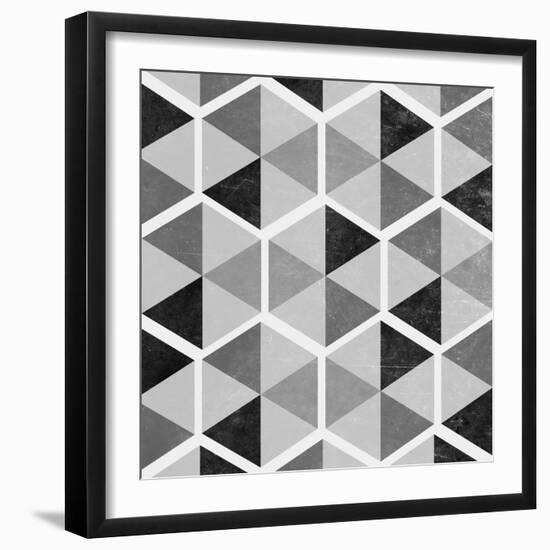 Gray Pattern I-null-Framed Art Print