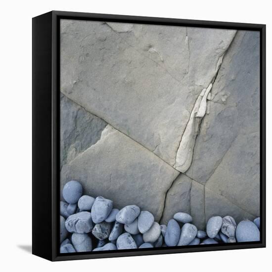 Gray Pebbles and Boulder-Micha Pawlitzki-Framed Stretched Canvas