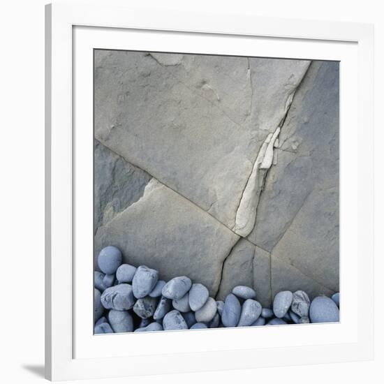 Gray Pebbles and Boulder-Micha Pawlitzki-Framed Photographic Print