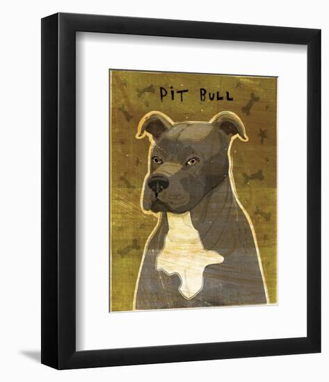 Gray Pit Bull-John W^ Golden-Framed Art Print