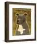 Gray Pit Bull-John W^ Golden-Framed Art Print