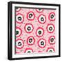 Gray Red on Pink Flower Fringes Polka Dot-Michele Channell-Framed Photographic Print