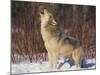 Gray Wolf Howling in Snow-DLILLC-Mounted Photographic Print