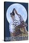 Gray Wolf Howling - South Dakota-Lantern Press-Stretched Canvas