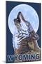 Gray Wolf Howling - Wyoming-Lantern Press-Mounted Art Print