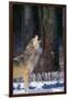 Gray Wolf Howling-DLILLC-Framed Premium Photographic Print