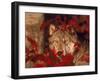 Gray Wolf Peeking Through Leaves-Lynn M^ Stone-Framed Photographic Print