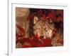 Gray Wolf Peeking Through Leaves-Lynn M^ Stone-Framed Photographic Print