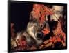 Gray Wolf Peeks Through Leaves, Canis Lupus-Lynn M^ Stone-Framed Photographic Print