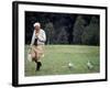 Grayleg Geese Follow Austrian Ethologist Konrad Lorenz who Taught them to Accept Him as its Mother-Nina Leen-Framed Premium Photographic Print