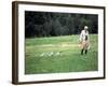 Grayleg Geese Follow Austrian Ethologist Konrad Lorenz who Taught them to Accept Him as its Mother-Nina Leen-Framed Premium Photographic Print