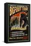 Grays Harbor Co. - Bigfoot Tours - Vintage Sign-Lantern Press-Framed Stretched Canvas