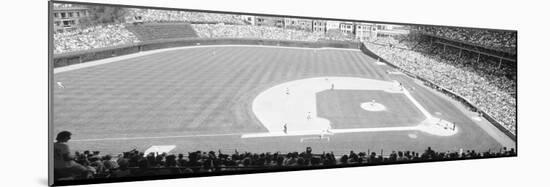 Grayscale: Wrigley Field, Chicago, Cubs V. Rockies, Illinois-null-Mounted Photographic Print