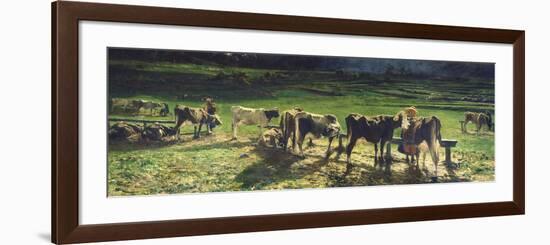 Grazing, 1886-Giovanni Segantini-Framed Premium Giclee Print