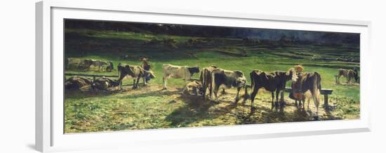 Grazing, 1886-Giovanni Segantini-Framed Premium Giclee Print