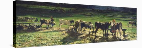 Grazing, 1886-Giovanni Segantini-Stretched Canvas