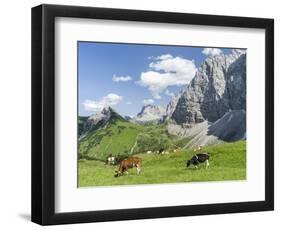 Grazing Cattle, Tyrol, Austria-Martin Zwick-Framed Photographic Print