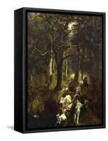 Grazing in Fontainebleau-Giuseppe Palizzi-Framed Stretched Canvas