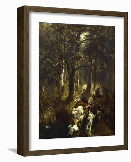 Grazing in Fontainebleau-Giuseppe Palizzi-Framed Giclee Print