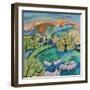 Grazing Sheep, 2021 (acrylics on paper)-Lisa Graa Jensen-Framed Giclee Print