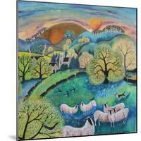 Grazing Sheep, 2021 (acrylics on paper)-Lisa Graa Jensen-Mounted Giclee Print