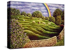 Grazing Sheep and Rainbow, 1989-Liz Wright-Stretched Canvas