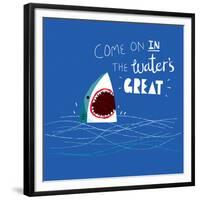 Great Advice Shark-Michael Buxton-Framed Premium Giclee Print