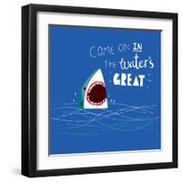 Great Advice Shark-Michael Buxton-Framed Art Print