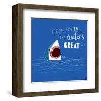 Great Advice Shark-Michael Buxton-Framed Art Print