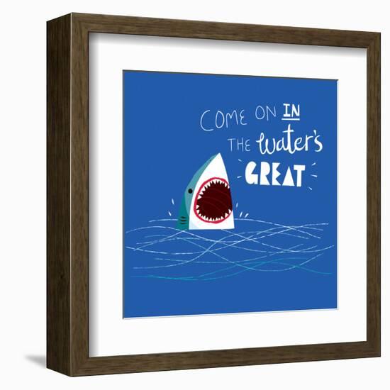 Great Advice Shark-Michael Buxton-Framed Art Print