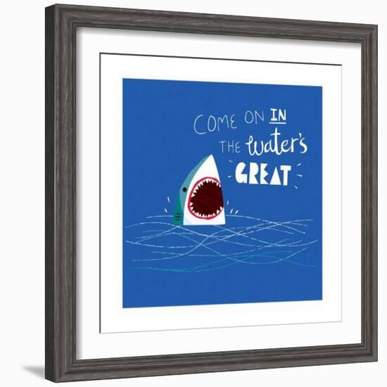 Great Advice Shark-Michael Buxton-Framed Art Print