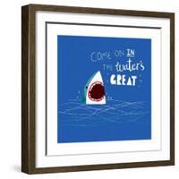 Great Advice Shark-Michael Buxton-Framed Art Print