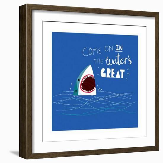 Great Advice Shark-Michael Buxton-Framed Art Print