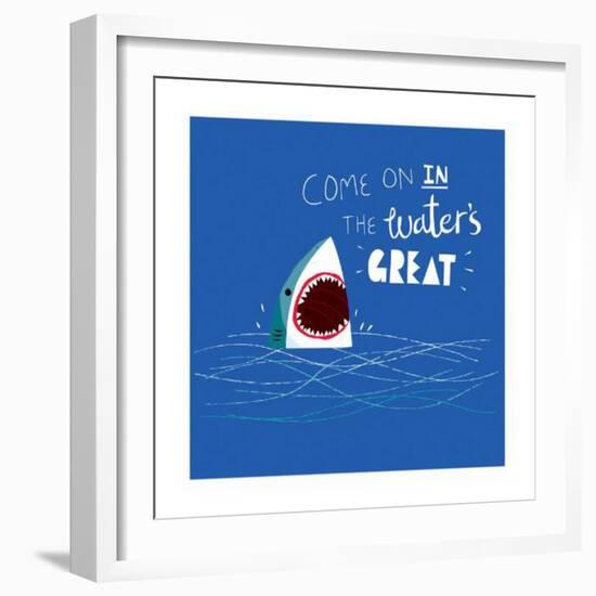 Great Advice Shark-Michael Buxton-Framed Art Print