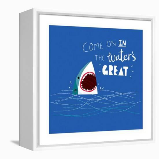 Great Advice Shark-Michael Buxton-Framed Stretched Canvas