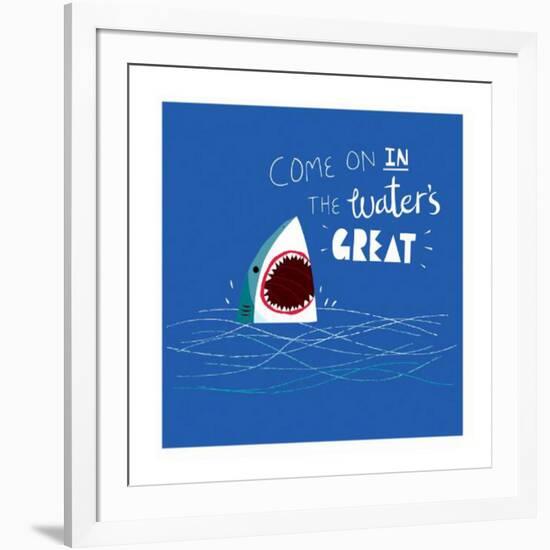 Great Advice Shark-Michael Buxton-Framed Art Print