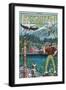 Great Alaskan Lumberjack Show - Ketchikan, Alaska Views-Lantern Press-Framed Art Print