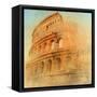Great Antique Rome - Coloseum , Artwork In Retro Style-Maugli-l-Framed Stretched Canvas