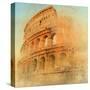 Great Antique Rome - Coloseum , Artwork In Retro Style-Maugli-l-Stretched Canvas