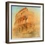 Great Antique Rome - Coloseum , Artwork In Retro Style-Maugli-l-Framed Art Print