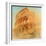 Great Antique Rome - Coloseum , Artwork In Retro Style-Maugli-l-Framed Art Print