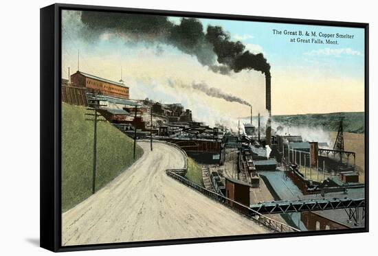 Great B and M Copper Smelter, Great Falls, MT-null-Framed Stretched Canvas