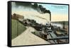 Great B and M Copper Smelter, Great Falls, MT-null-Framed Stretched Canvas