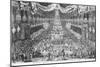 Great Banquet with Musicians at Royal Palace on Occasion of Coronation of Charles XI in 1672-null-Mounted Giclee Print