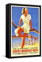 Great Barrier Reef-Percy Trompf-Framed Stretched Canvas