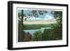 Great Barrington, Massachusetts - A Glimpse of Lake Garfield-Lantern Press-Framed Art Print