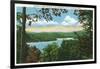 Great Barrington, Massachusetts - A Glimpse of Lake Garfield-Lantern Press-Framed Art Print