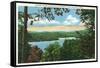 Great Barrington, Massachusetts - A Glimpse of Lake Garfield-Lantern Press-Framed Stretched Canvas