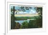 Great Barrington, Massachusetts - A Glimpse of Lake Garfield-Lantern Press-Framed Premium Giclee Print